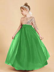 Abiti Damigella Junior Glamour Top Con Paillettes Verde