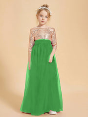 Abiti Damigella Junior Glamour Top Con Paillettes Verde