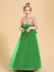 Abiti Damigella Junior Glamour Top Con Paillettes Verde