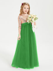 Abiti Damigella Junior Glamour Top Con Paillettes Verde