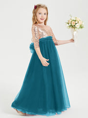 Abiti Damigella Junior Glamour Top Con Paillettes Blu Inchiostro
