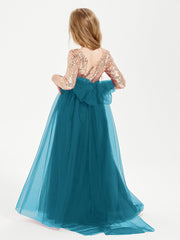 Abiti Damigella Junior Glamour Top Con Paillettes Blu Inchiostro