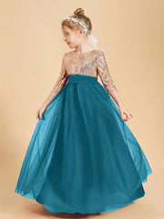 Abiti Damigella Junior Glamour Top Con Paillettes Blu Inchiostro