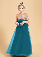 Abiti Damigella Junior Glamour Top Con Paillettes Blu Inchiostro