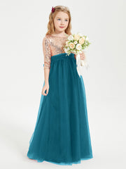 Abiti Damigella Junior Glamour Top Con Paillettes Blu Inchiostro
