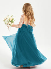 Abiti Damigella Junior Glamour Top Con Paillettes Blu Inchiostro