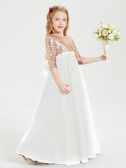 Abiti Damigella Junior Glamour Top Con Paillettes Avorio