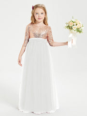 Abiti Damigella Junior Glamour Top Con Paillettes Avorio