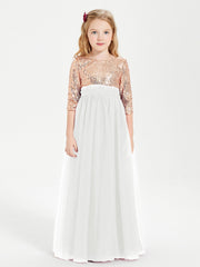 Abiti Damigella Junior Glamour Top Con Paillettes Avorio