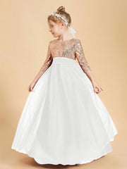Abiti Damigella Junior Glamour Top Con Paillettes Avorio