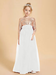 Abiti Damigella Junior Glamour Top Con Paillettes Avorio