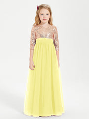 Abiti Damigella Junior Glamour Top Con Paillettes Limone