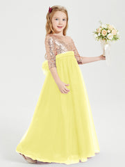 Abiti Damigella Junior Glamour Top Con Paillettes Limone