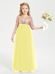 Abiti Damigella Junior Glamour Top Con Paillettes Limone