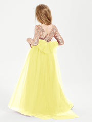 Abiti Damigella Junior Glamour Top Con Paillettes Limone