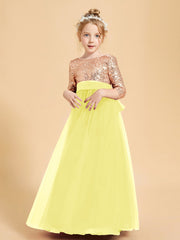 Abiti Damigella Junior Glamour Top Con Paillettes Limone
