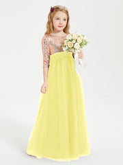 Abiti Damigella Junior Glamour Top Con Paillettes Limone