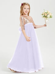 Abiti Damigella Junior Glamour Top Con Paillettes Lilla