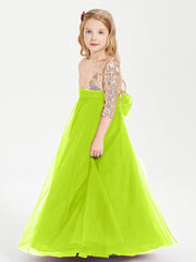 Abiti Damigella Junior Glamour Top Con Paillettes Verde Lime