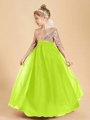 Abiti Damigella Junior Glamour Top Con Paillettes Verde Lime