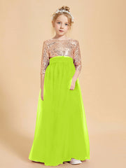 Abiti Damigella Junior Glamour Top Con Paillettes Verde Lime