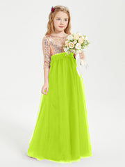 Abiti Damigella Junior Glamour Top Con Paillettes Verde Lime