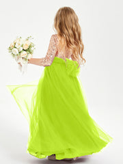 Abiti Damigella Junior Glamour Top Con Paillettes Verde Lime