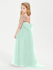 Abiti Damigella Junior Glamour Top Con Paillettes Verde Menta