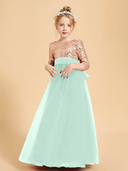 Abiti Damigella Junior Glamour Top Con Paillettes Verde Menta