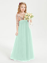 Abiti Damigella Junior Glamour Top Con Paillettes Verde Menta