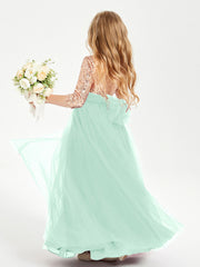 Abiti Damigella Junior Glamour Top Con Paillettes Verde Menta