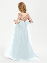 Abiti Damigella Junior Glamour Top Con Paillettes Nebbia