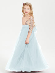Abiti Damigella Junior Glamour Top Con Paillettes Nebbia