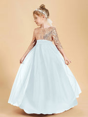 Abiti Damigella Junior Glamour Top Con Paillettes Nebbia
