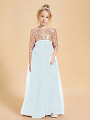 Abiti Damigella Junior Glamour Top Con Paillettes Nebbia