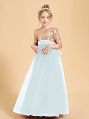 Abiti Damigella Junior Glamour Top Con Paillettes Nebbia
