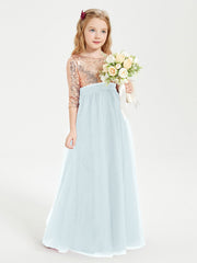 Abiti Damigella Junior Glamour Top Con Paillettes Nebbia