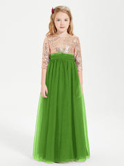 Abiti Damigella Junior Glamour Top Con Paillettes Muschio