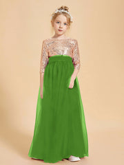 Abiti Damigella Junior Glamour Top Con Paillettes Muschio