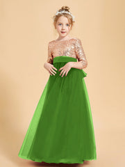 Abiti Damigella Junior Glamour Top Con Paillettes Muschio