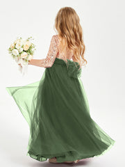 Abiti Damigella Junior Glamour Top Con Paillettes Verde Oliva
