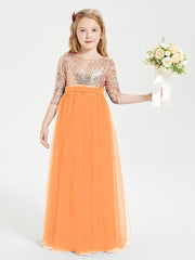 Abiti Damigella Junior Glamour Top Con Paillettes Arancio