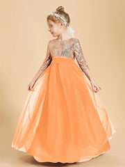 Abiti Damigella Junior Glamour Top Con Paillettes Arancio