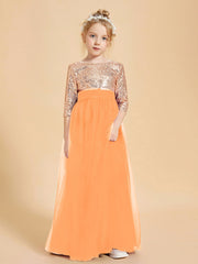 Abiti Damigella Junior Glamour Top Con Paillettes Arancio