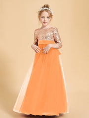 Abiti Damigella Junior Glamour Top Con Paillettes Arancio