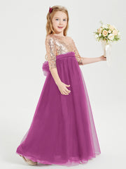 Abiti Damigella Junior Glamour Top Con Paillettes Orchidea