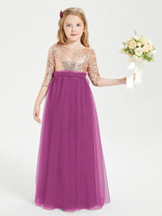 Abiti Damigella Junior Glamour Top Con Paillettes Orchidea
