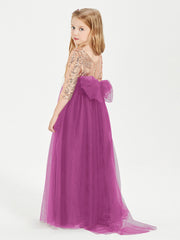Abiti Damigella Junior Glamour Top Con Paillettes Orchidea