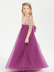 Abiti Damigella Junior Glamour Top Con Paillettes Orchidea