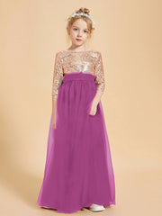 Abiti Damigella Junior Glamour Top Con Paillettes Orchidea